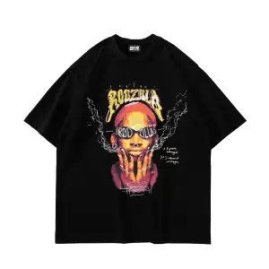 Rodzilla Baskılı Oversize Unisex Siyah