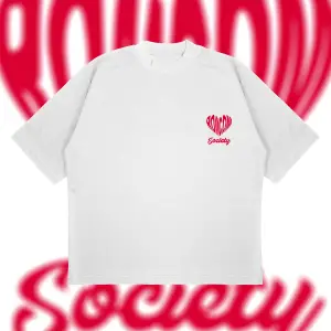 Romcom Society Baskılı Oversize Unisex Pamuklu Nefes Alan Kalın Kumaşlı