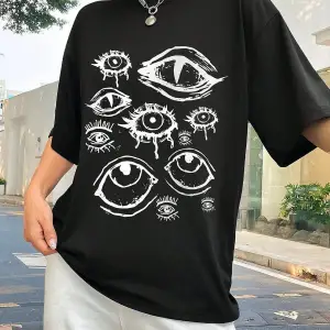 ROMWE Ağaç Desenli Düşük Omuz Tişört