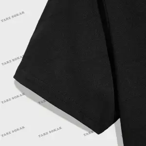 ROMWE Hazırlık Erkek Sloganı Karikatür Ayı Grafikli Tişört ve İpli Şort