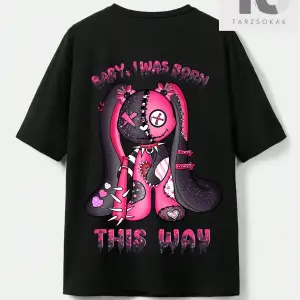 Rosie Karikatür Yazılı Baskılı Kısa Kollu Tişört