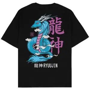 Ryuujin Siyah Oversize Unisex T-shirt