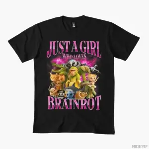 Sadece İtalyan Brainrotu Seven Bir Kız Erkekler İçin Kadınlar İçin Tişört %100 Pamuklu Tişör