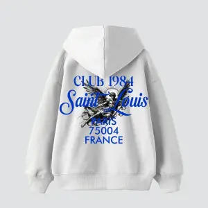 Saint Louis Baskılı Oversize Unisex Premium Beyaz
