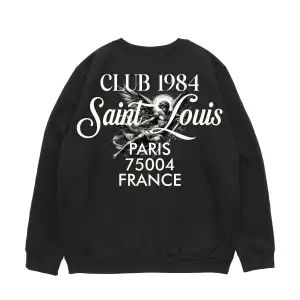Saint Louis Baskılı Siyah Oversize Unisex