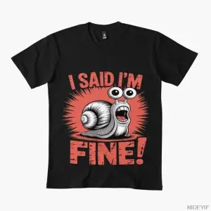 Salyangoz Söyledim Ben İyiyim Tişört Erkek Kadın %100 Pamuklu Tişörtler Kısa Kollu Üstler 123