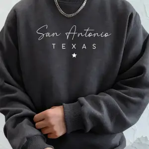 San Antonio Texas Yaratıcı Harf Baskılı Erkek Temel Giyim Günlük Üstler Moda Spor Kapüşonlu S