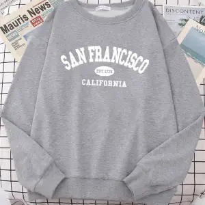 Sanfrancisco Est.1776 California mektup sokak Hoodies kadın sokak Fit Hoodie Hipster boy Hood