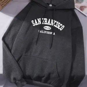 Sanfrancisco Est.1776 Kaliforniya Mektup Baskı Kadın Kapüşonlular Hip Hop Gevşek Hoody Kapşon