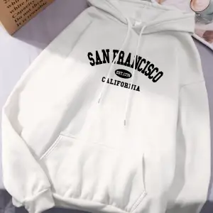 Sanfrancisco Est.1776 Kaliforniya Mektup Baskı Kadın Kapüşonlular Hip Hop Gevşek Hoody Kapşon