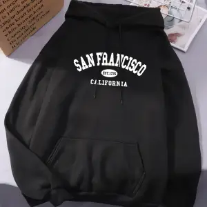 Sanfrancisco Est.1776 Kaliforniya Mektup Baskı Kadın Kapüşonlular Hip Hop Gevşek Hoody Kapşon