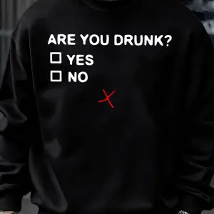 Sarhoş musun? Baskılı Erkek Sweatshirtleri Moda Yumuşak Spor Giyim Günlük Sonbahar Sokak Kaza