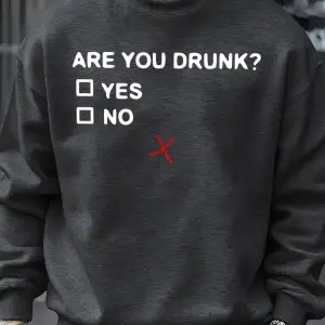 Sarhoş musun? Baskılı Erkek Sweatshirtleri Moda Yumuşak Spor Giyim Günlük Sonbahar Sokak Kaza