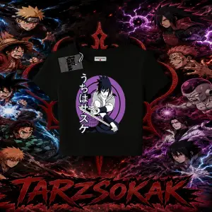 Sasuke uchiha Naruto Anime Karakter Kadın Baby Tee Beyaz