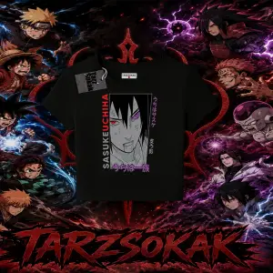 Sasuke uchiha Naruto Anime Karakter Kadın Baby Tee Beyaz
