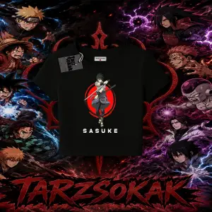Sasuke uchiha Naruto Anime Karakter Kadın Baby Tee Beyaz