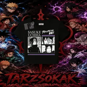 Sasuke uchiha Naruto Anime Karakter Kadın Baby Tee Beyaz