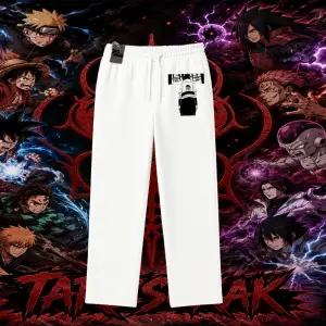 Sasuke uchiha Naruto Anime Karakter Unisex Baggy Eşofman Altı Beyaz
