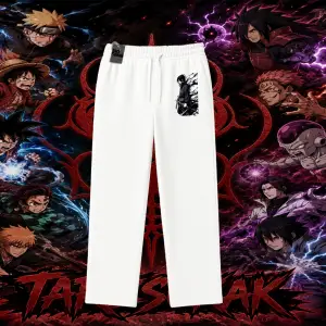 Sasuke uchiha Naruto Anime Karakter Unisex Baggy Eşofman Altı Beyaz
