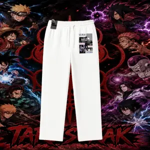 Sasuke uchiha Naruto Anime Karakter Unisex Baggy Eşofman Altı Beyaz