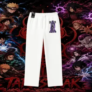 Sasuke uchiha Naruto Anime Karakter Unisex Baggy Eşofman Altı Beyaz