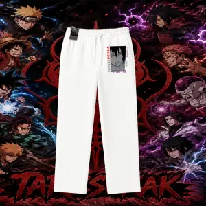 Sasuke uchiha Naruto Anime Karakter Unisex Baggy Eşofman Altı Beyaz