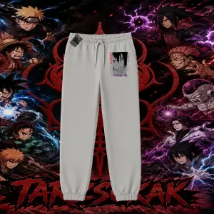 Sasuke uchiha Naruto Anime Karakter Unisex Jogger Eşofman Altı Beyaz