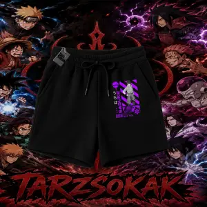 Sasuke uchiha Naruto Anime Karakter Unisex Şort Beyaz