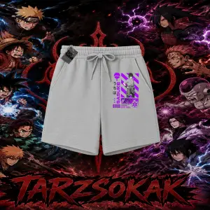 Sasuke uchiha Naruto Anime Karakter Unisex Şort Beyaz