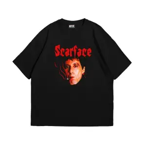 Scarface Baskılı Oversize Unisex Siyah