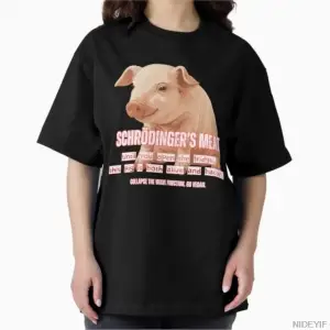 Schrödingers Meat Erkek Kadın Tişörtü %100 Pamuklu Tişört Kısa Kollu Üstler 1208-4