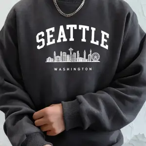 Seattle Washington Mektup Yaratıcı Baskılı Moda Spor Giyim Erkek Cep Sıcak Üst Polar Tüm Maç