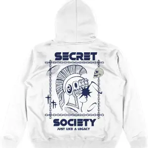 Secret Beyaz Oversize Unisex Kapüşonlu Sweatshirt Hoodie