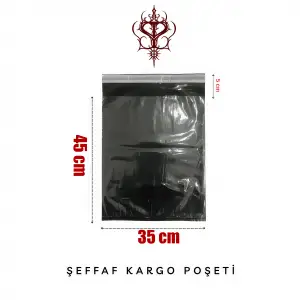 Şeffaf Kargo Poşeti 80 Mikron 35 x 45 Cm + 5 Cm