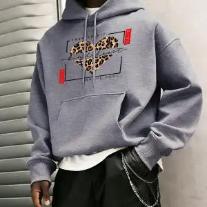 Serbest Ruh Nazik Kalp Cesur Ruh Baskılı Kapüşonlular Erkek Polar Rahat Hoody Günlük Hip Hop