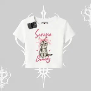 Serene Beauty Kedi Baskılı  Babby Tee Tshirt