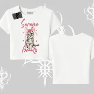 Serene Beauty Kedi Baskılı  Babby Tee Tshirt