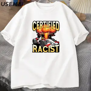 Sertifikalı irkçı T-shirt erkekler yaz pamuk kısa kollu Tshirt nostaljik araba yarış Racer Ts 2899