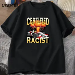 Sertifikalı irkçı T-shirt erkekler yaz pamuk kısa kollu Tshirt nostaljik araba yarış Racer Ts 2899