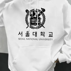 Seul Ulusal Üniversitesi Baskılı Hoody Erkekler Büyük Boy Polar Rahat Kapüşonlular Sonbahar H