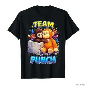 Sevimli Bebek Maymun Adı Verilen Punch Gömlek Punch Maymun Destekçisi T-shirt Erkekler Kadınl