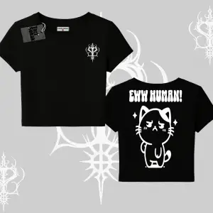 Sevimli Kedi Çizimli Arka Baskılı Babby Tee Tshirt