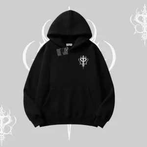 Sevimli Kedi Çizimli Arka Baskılı Kapşonlu Sweatshirt