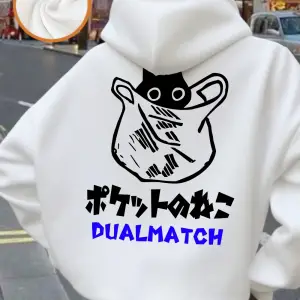 Sevimli Kedi Karikatür Baskılar Kapüşonlular Bayan Kış Polar Sıcak Kazaklar Gevşek Cep Tişört