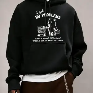 Sevimli Ve Mutlu Alışveriş Ayı Desen Sonbahar Erkekler Moda Hoody Cep Rahat Spor Giysiler Pol