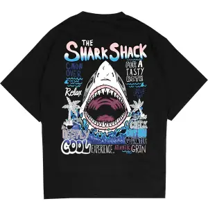 SharkShack Siyah Oversize Unisex T-shirt