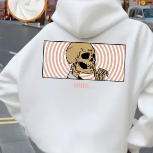 Shhh Sessiz Ol Baskılı Kapüşonlu Üstler Kadınlar İçin Kışlık Polar Sıcak Sweatshirtler Temel