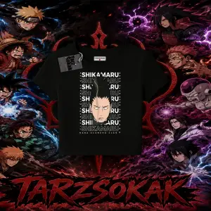 Shikamaru Nara Naruto Anime Karakter Kadın Baby Tee Beyaz