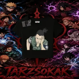 Shikamaru Nara Naruto Anime Karakter Kadın Baby Tee Beyaz