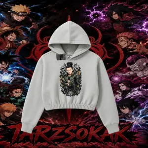 Shikamaru Nara Naruto Anime Karakter Kadın Crop Kapşonlu Sweatshirt Beyaz